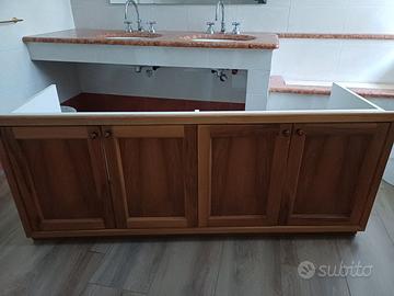 TOP BAGNO IN MARMO ROSSO VERONA CON SOTTOMOBILE