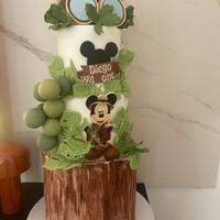 Torta topolino safari in pasta di zucchero