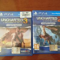 Uncharted 2 e 3 remastered per ps4