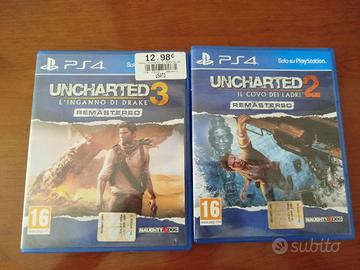 Uncharted 2 e 3 remastered per ps4