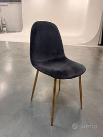 SEDIA IN VELLUTO GRIGIO