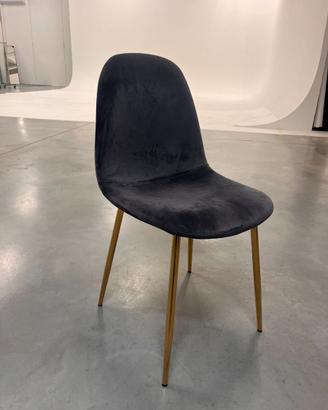 SEDIA IN VELLUTO GRIGIO