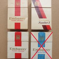 LOTTO 3 PACCHETTI SIGARETTE VUOTI EMBASSY ‘80