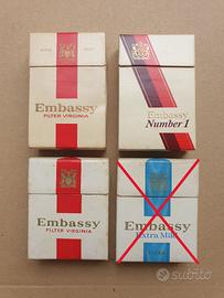 LOTTO 3 PACCHETTI SIGARETTE VUOTI EMBASSY ‘80