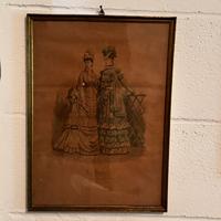 Coppia stampe di moda ottocentesche