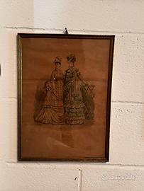 Coppia stampe di moda ottocentesche