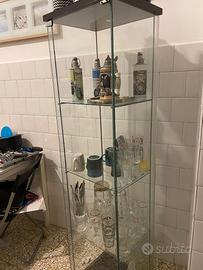 Vetrinetta IKEA vetro/metallo con base in legno