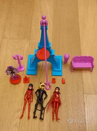 Miraculous 3 bambole più torre eiffel