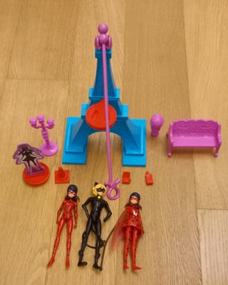 Miraculous 3 bambole più torre eiffel