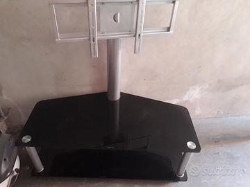 Porta TV nero con colonna 