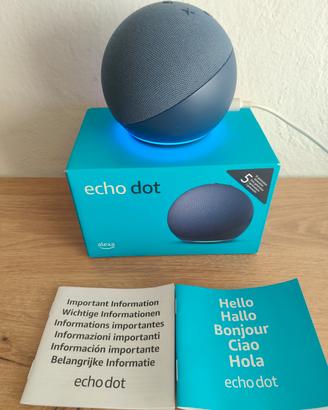 Amazon Alexa Echo dot 5 blu ULTIMA GENERAZIONE 