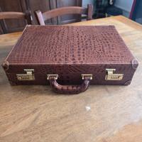 Valigietta in  coccodrillo vintage antico