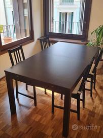 Tavolo estendibile BJURSTA IKEA + 4 sedie Stefano