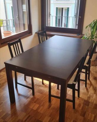 Tavolo estendibile BJURSTA IKEA + 4 sedie Stefano