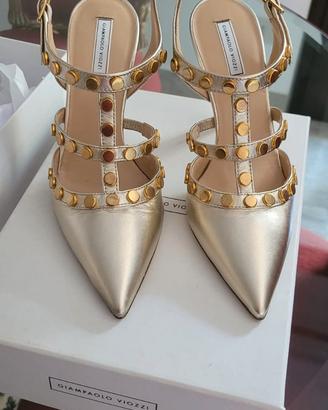 Scarpe col tacco Giampaolo Viozzi NUOVE - Oro con 