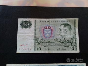 Biglietto da 10 Corone Svedesi