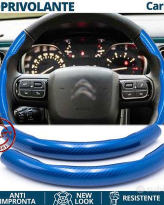 COPRIVOLANTE per CITROEN in FIBRA CARBONIO Blu