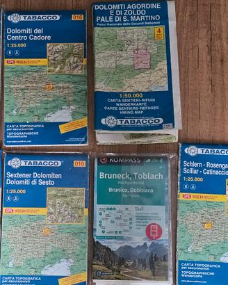 CARTINE TOPOGRAFICHE SENTIERI TREKKING DOLOMITI