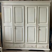 Armadio e Cassettiera in Legno Massello bianco