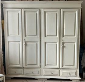 Armadio e Cassettiera in Legno Massello bianco