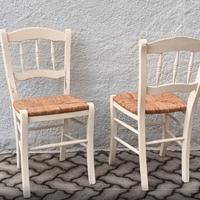 SEDIE LEGNO BIANCHE SHABBY