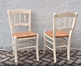 SEDIE LEGNO BIANCHE SHABBY