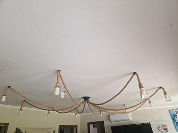 Lampadario in corda per salone o negozio