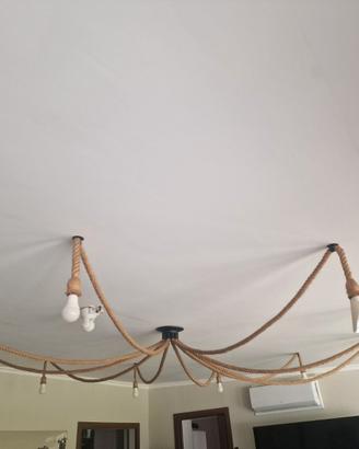 Lampadario in corda per salone o negozio