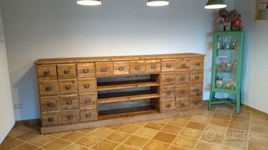 credenza cassettiera legno vecchio cassetti ante