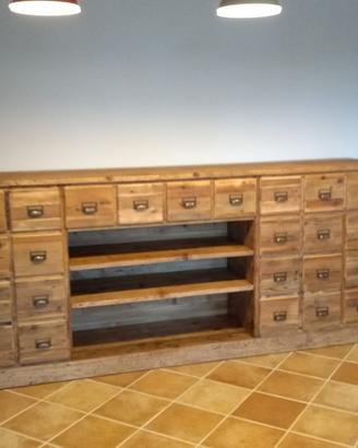 credenza cassettiera legno vecchio cassetti ante