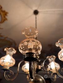 Meraviglioso lampadario antico in ottone