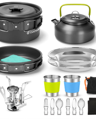 Odoland Pentole Kit da Campeggio, Set di Pentola