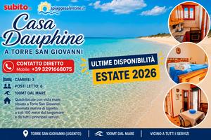 23-30/08 a SOLI *100m MARE Torre S.Giovanni 6POSTI