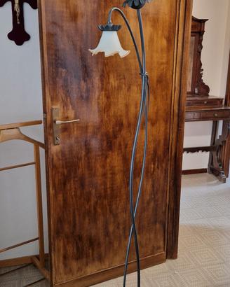 Lampada ferro battuto e vetro murano