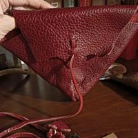 porta oggetti da borsa in vera pelle Rosso scuro