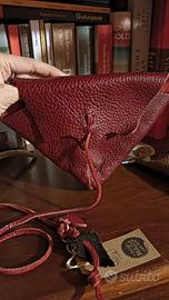 porta oggetti da borsa in vera pelle Rosso scuro