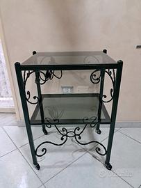 tavolino di vetro d arredamento in ferro battuto