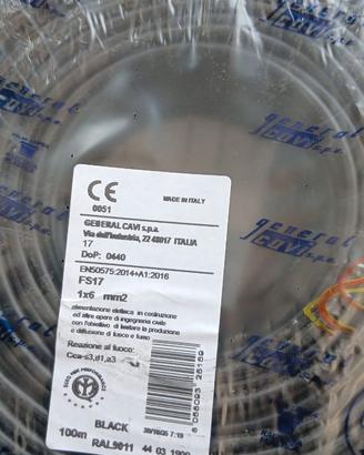 Cavo cordina DIAM 6 mmq MT 300