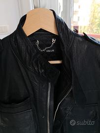 Giacca uomo in pelle nera, usata , taglia 46