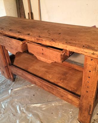 tavolo da falegname in legno