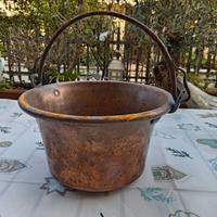 antico paiolo in rame 