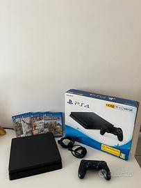 PS4 SLIM 500 GB + CONTROLLER + 4 GIOCHI