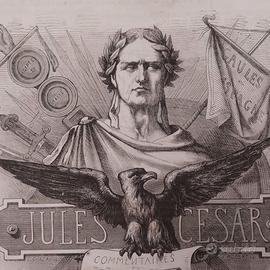 Gagliarda stampa antica 800 GIULIO CESARE ritaglio