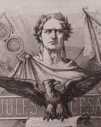 Gagliarda stampa antica 800 GIULIO CESARE ritaglio