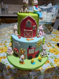 torta scenografica tema fattoria