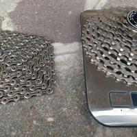 Cassetta pignoni ultra light + catena KMC 11SL