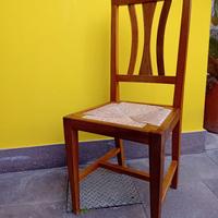 6 sedie in legno impagliate