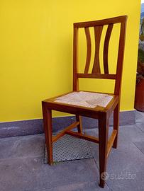 6 sedie in legno impagliate