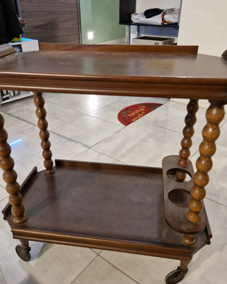 Carrello portavivande legno scuro vintage
