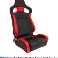 Sedile sportivo reclinabile in tessuto nera modell